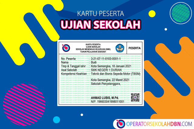 Kartu Peserta Ujian Sekolah